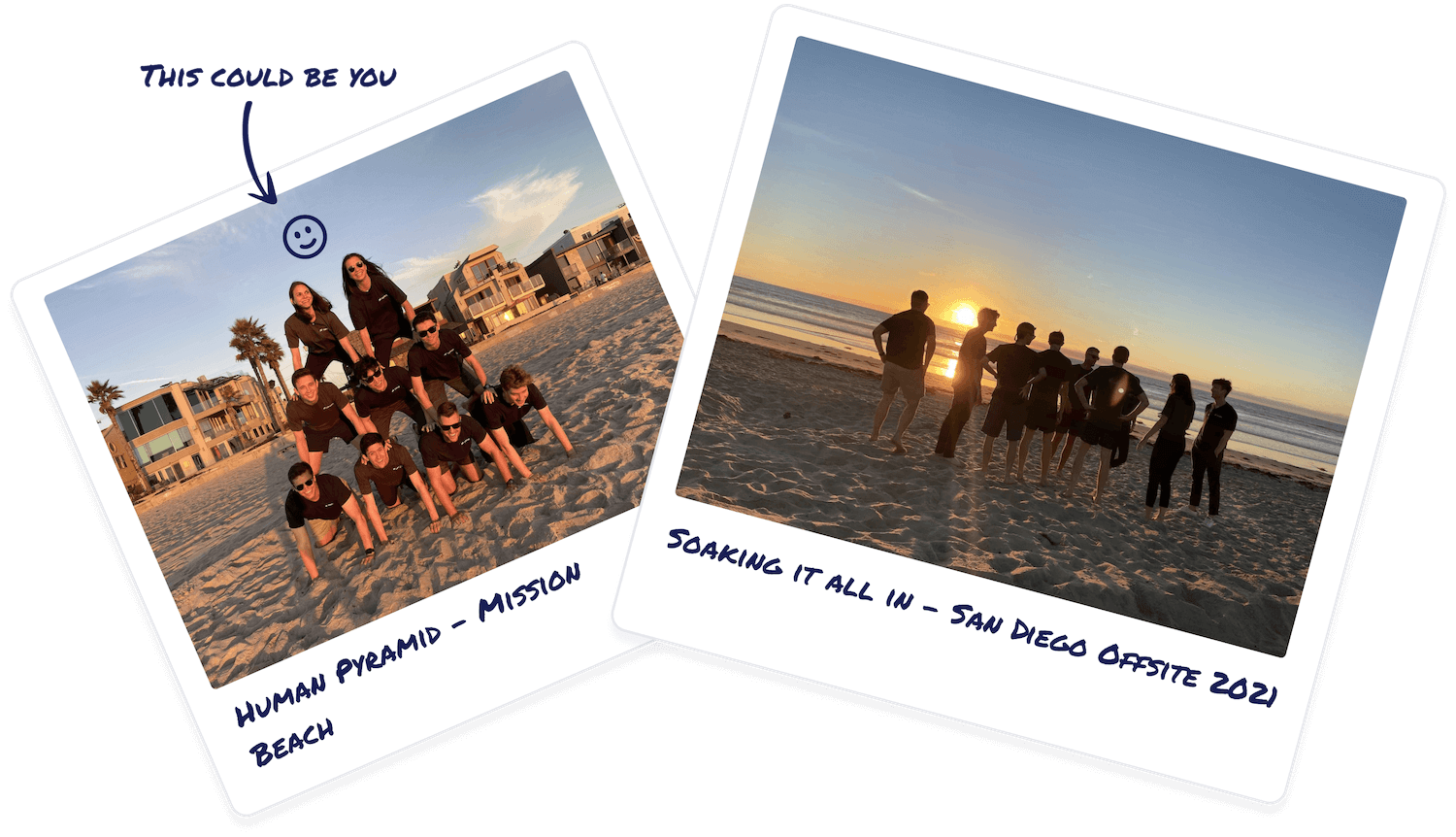 Navattic team San Diego offsite polaroids
